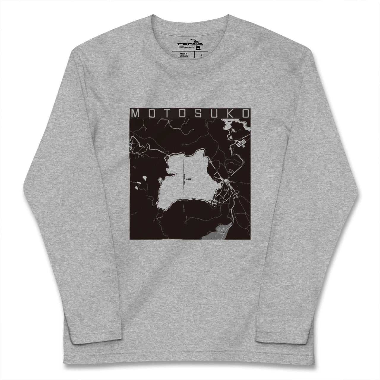 【本栖湖(山梨県)】地図柄ロングスリーブTシャツ