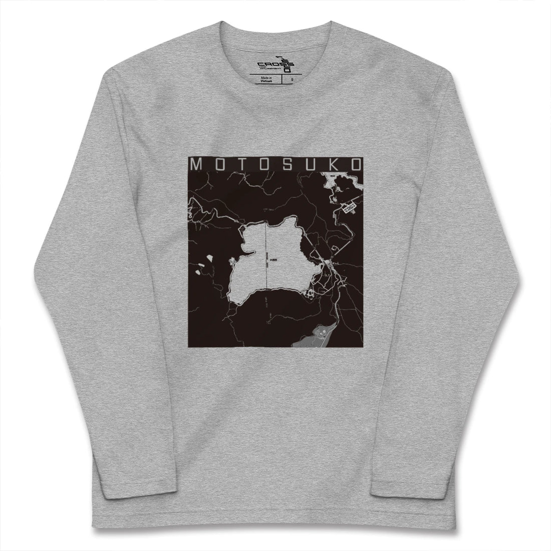 【本栖湖(山梨県)】地図柄ロングスリーブTシャツ