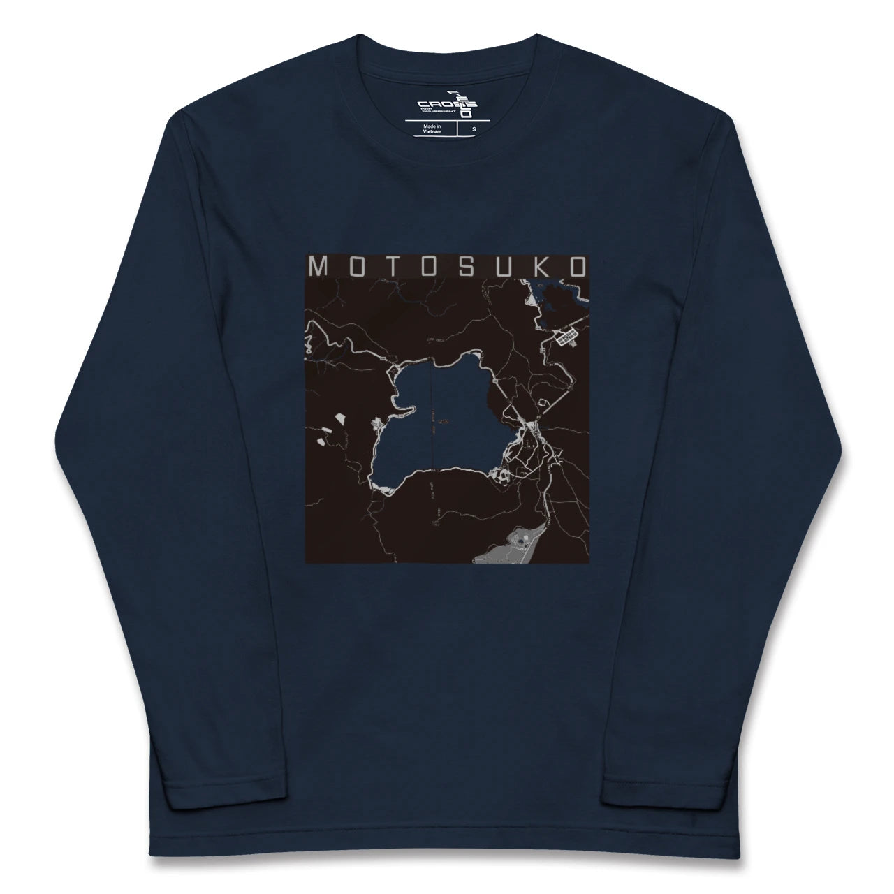 【本栖湖(山梨県)】地図柄ロングスリーブTシャツ