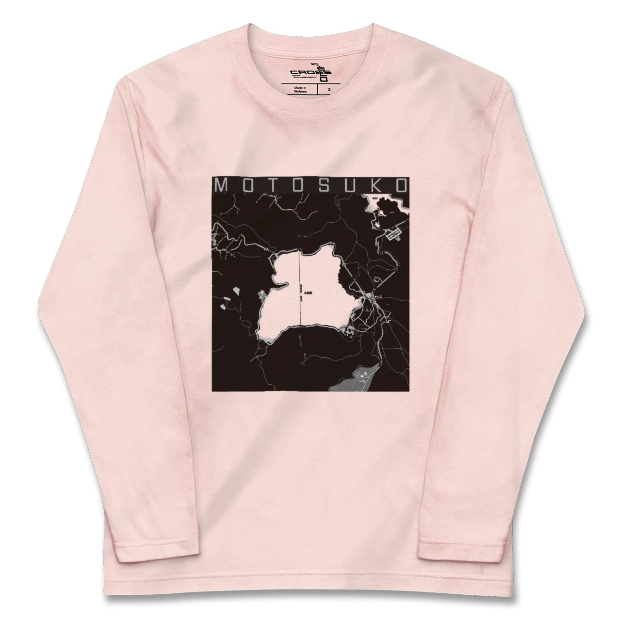 【本栖湖(山梨県)】地図柄ロングスリーブTシャツ