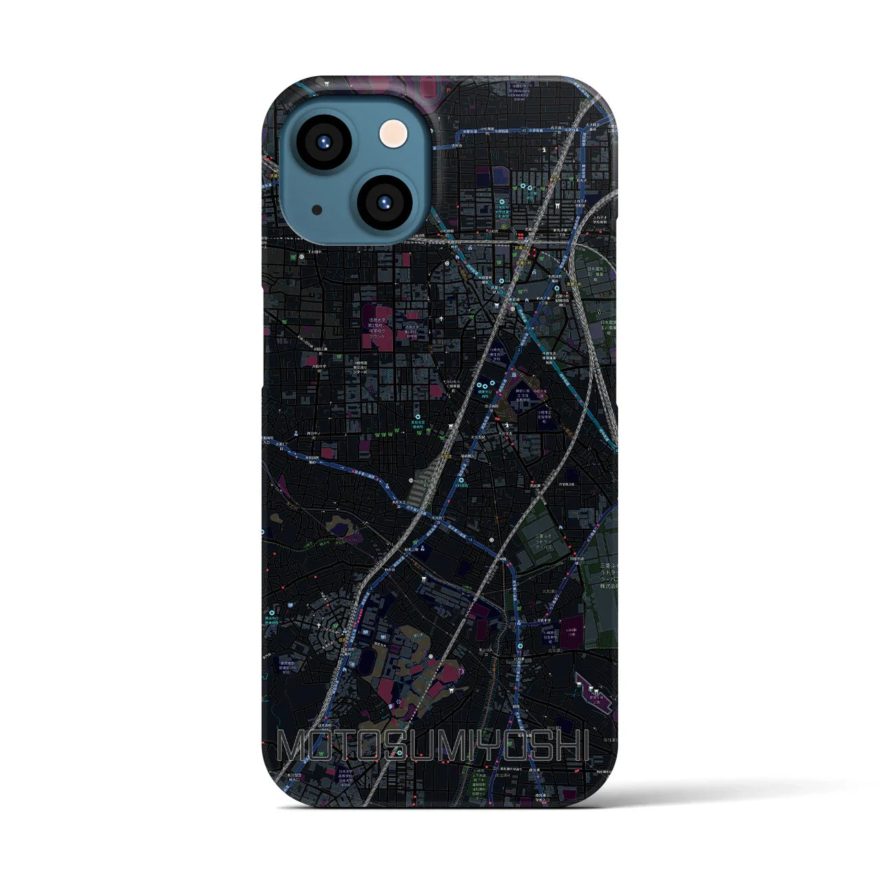【元住吉(神奈川県)】地図柄iPhoneケース(バックカバータイプ)
