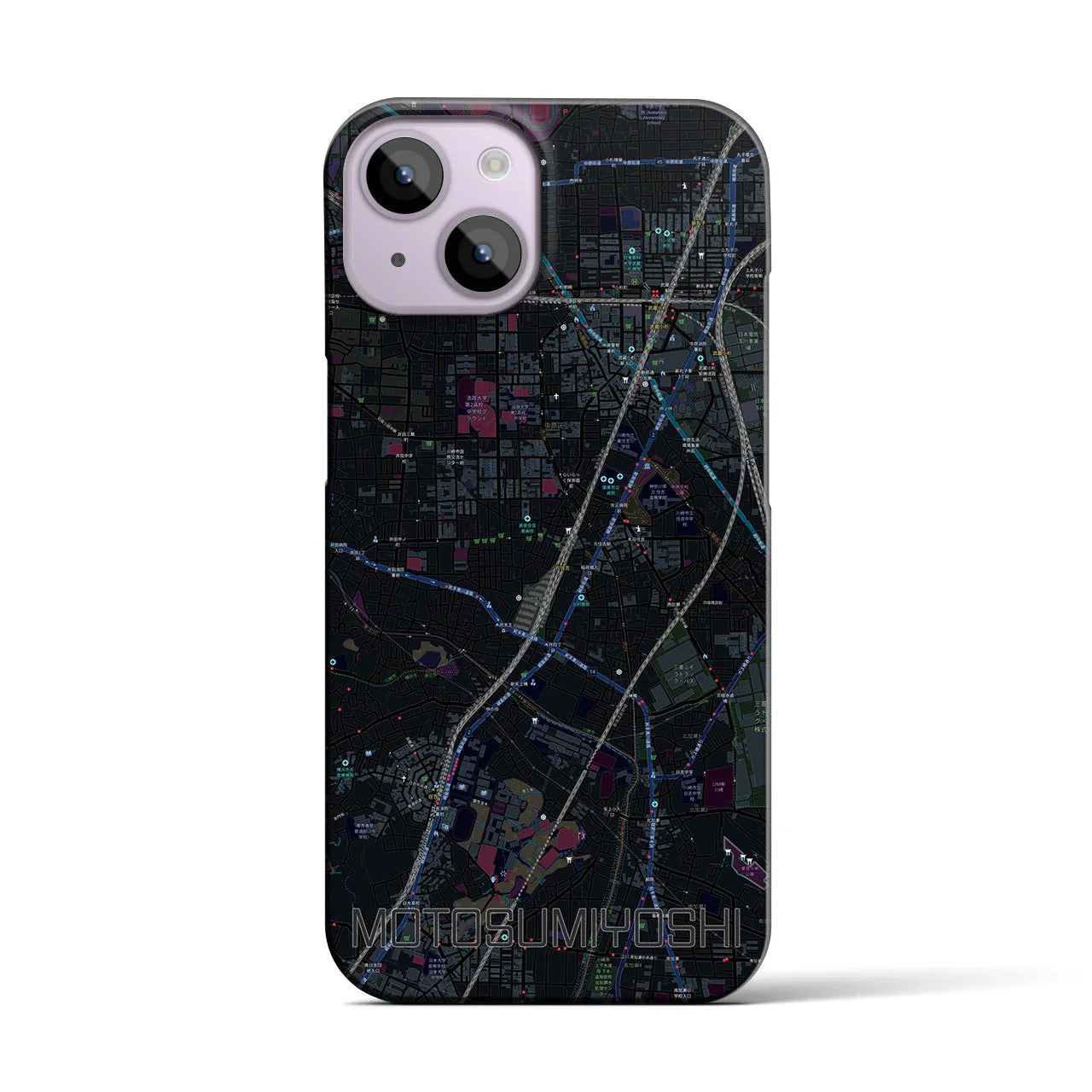 【元住吉(神奈川県)】地図柄iPhoneケース(バックカバータイプ)