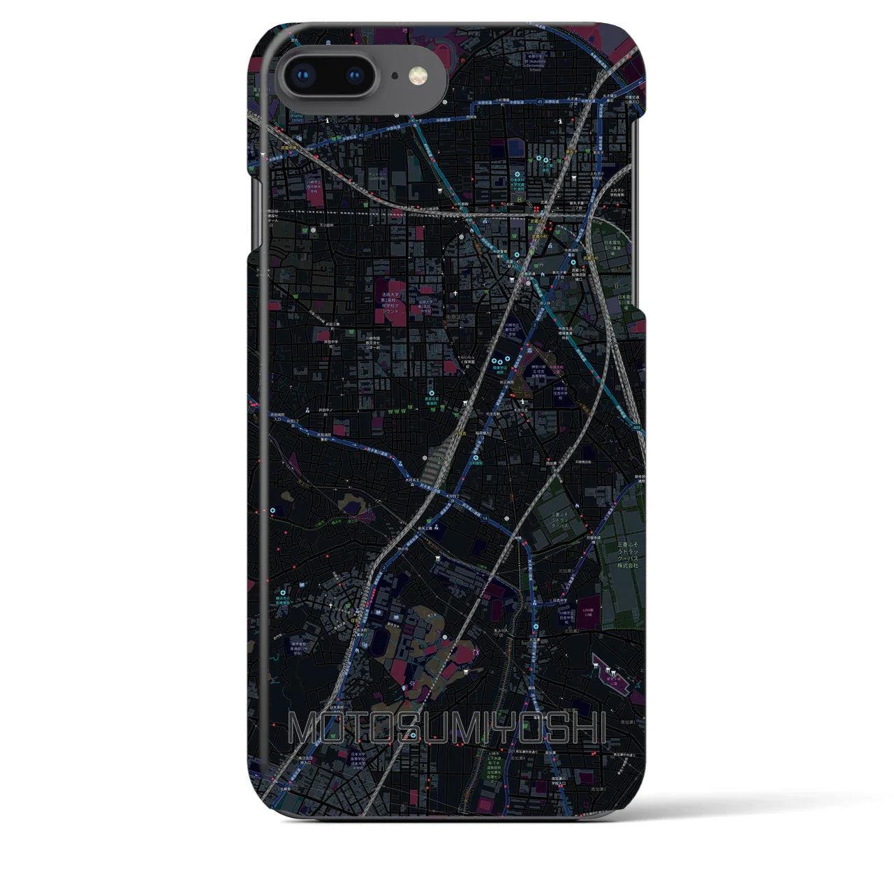 【元住吉(神奈川県)】地図柄iPhoneケース(バックカバータイプ)