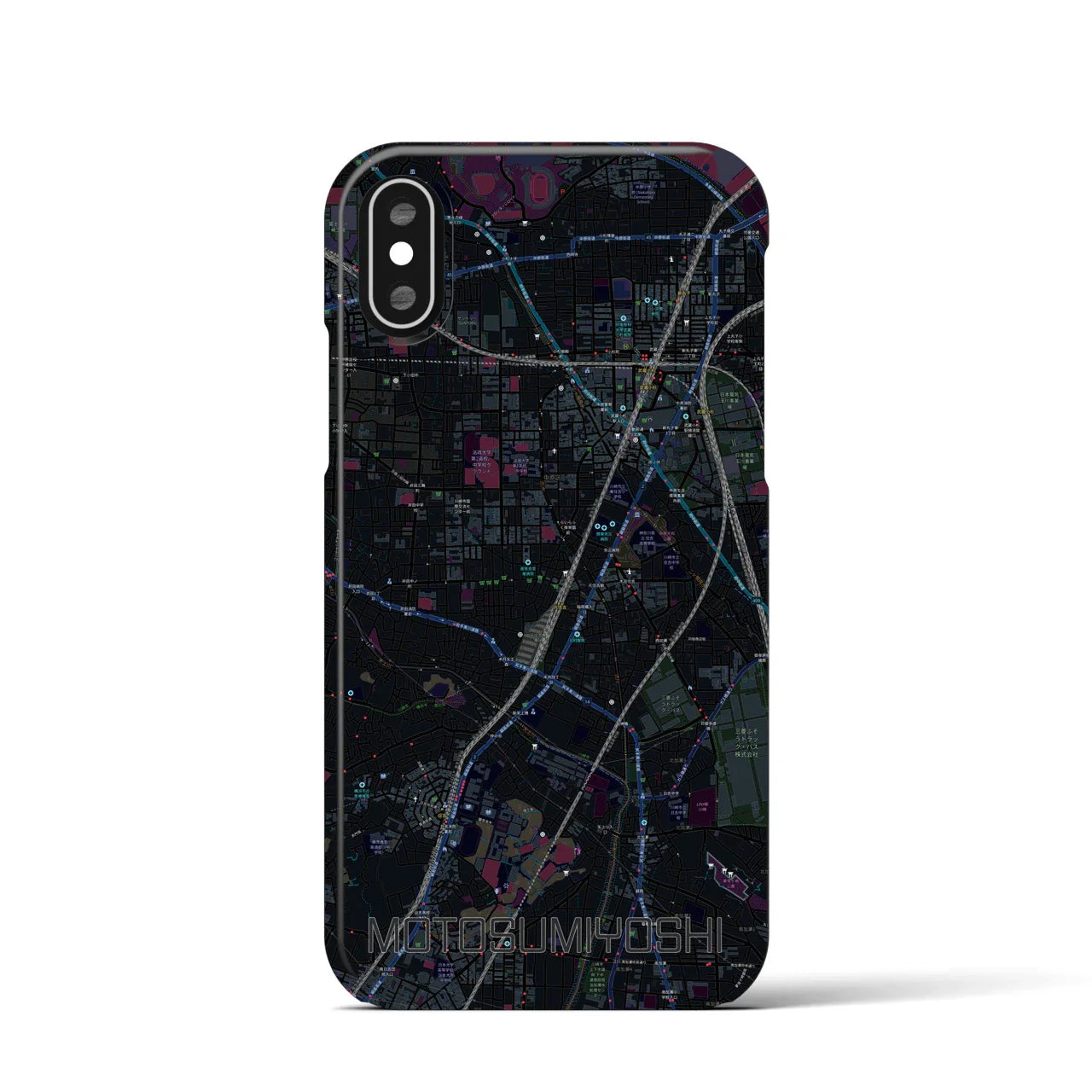 【元住吉(神奈川県)】地図柄iPhoneケース(バックカバータイプ)