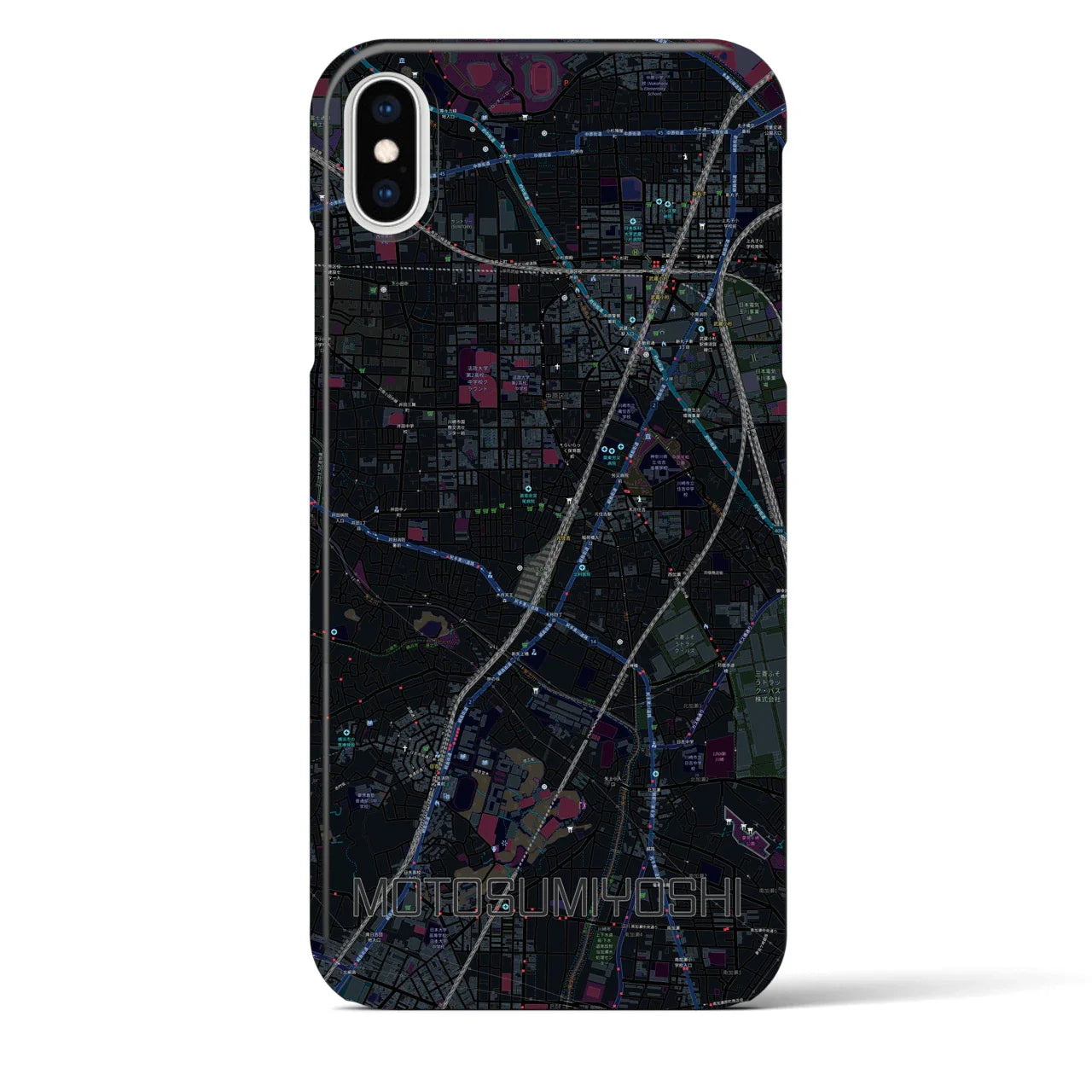 【元住吉(神奈川県)】地図柄iPhoneケース(バックカバータイプ)
