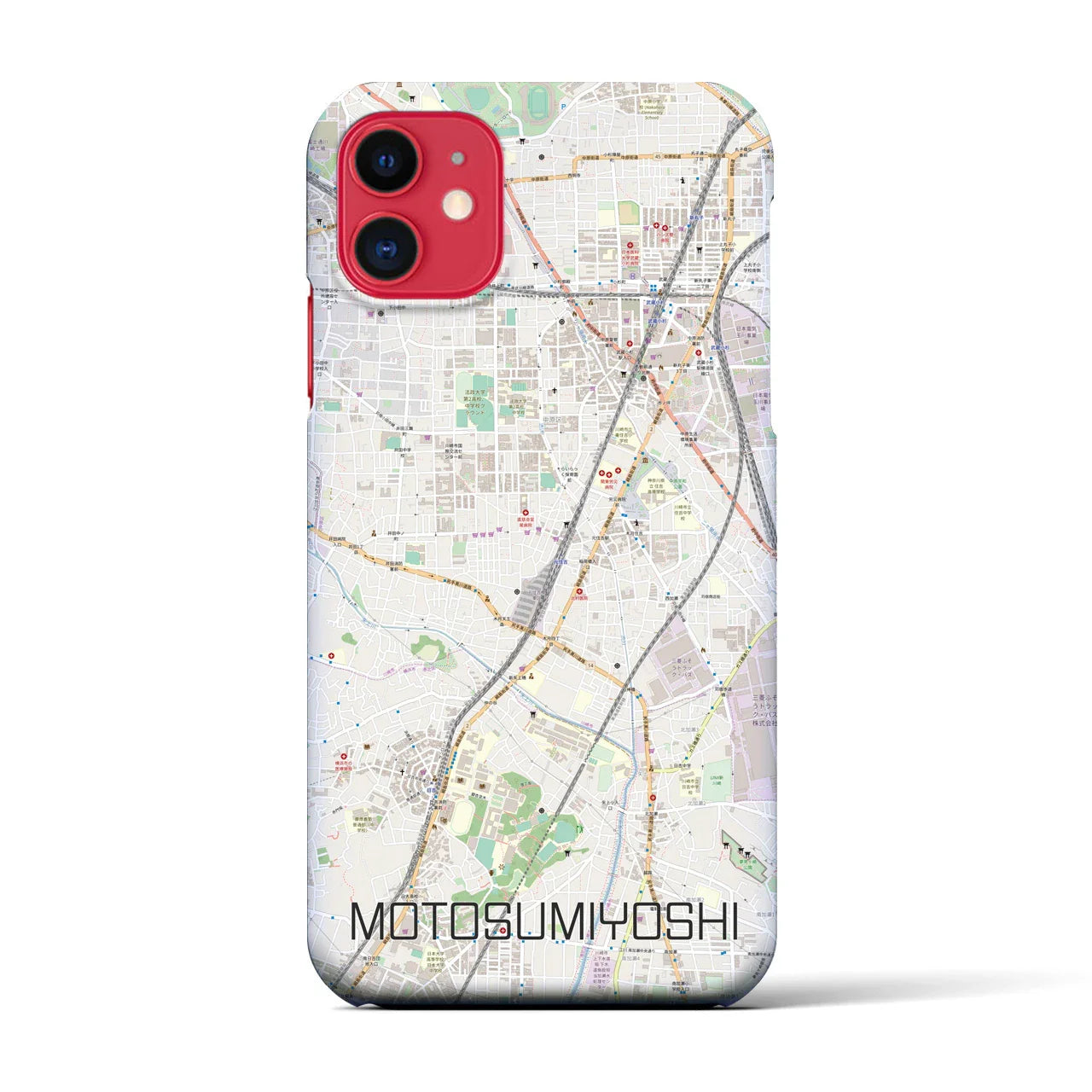 【元住吉(神奈川県)】地図柄iPhoneケース(バックカバータイプ)