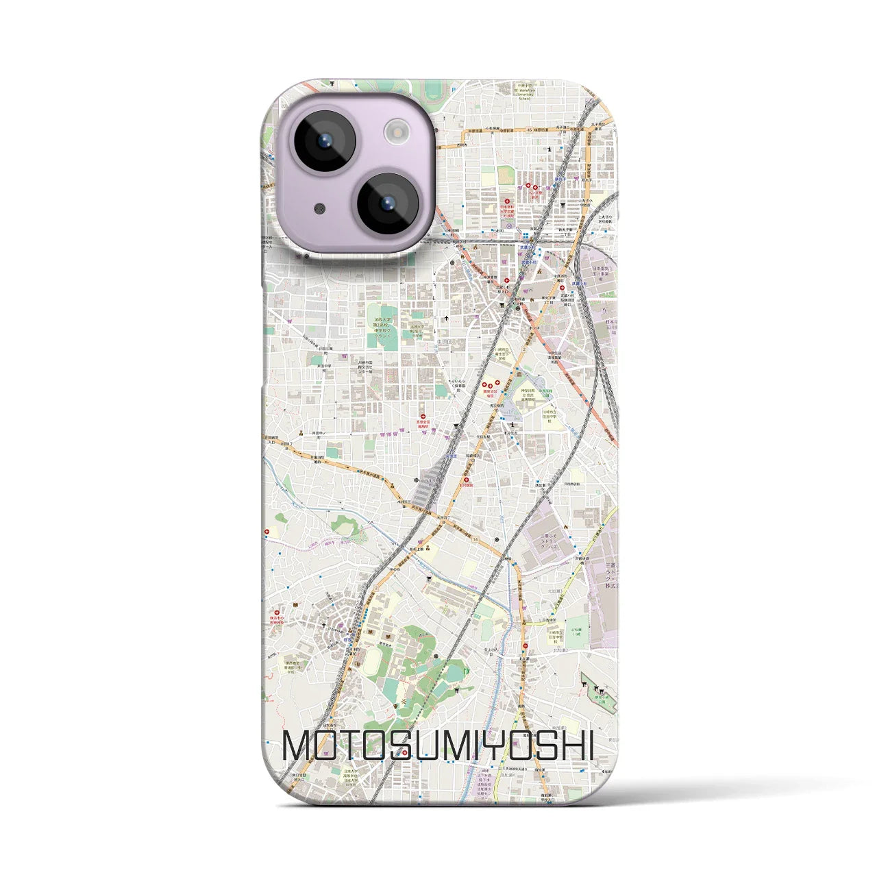 【元住吉(神奈川県)】地図柄iPhoneケース(バックカバータイプ)