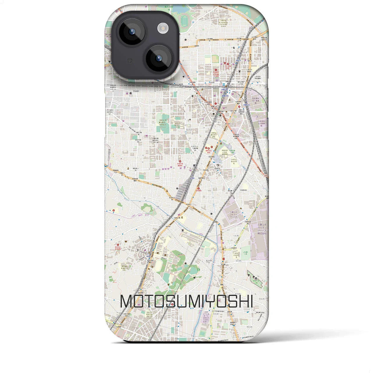 【元住吉(神奈川県)】地図柄iPhoneケース(バックカバータイプ)