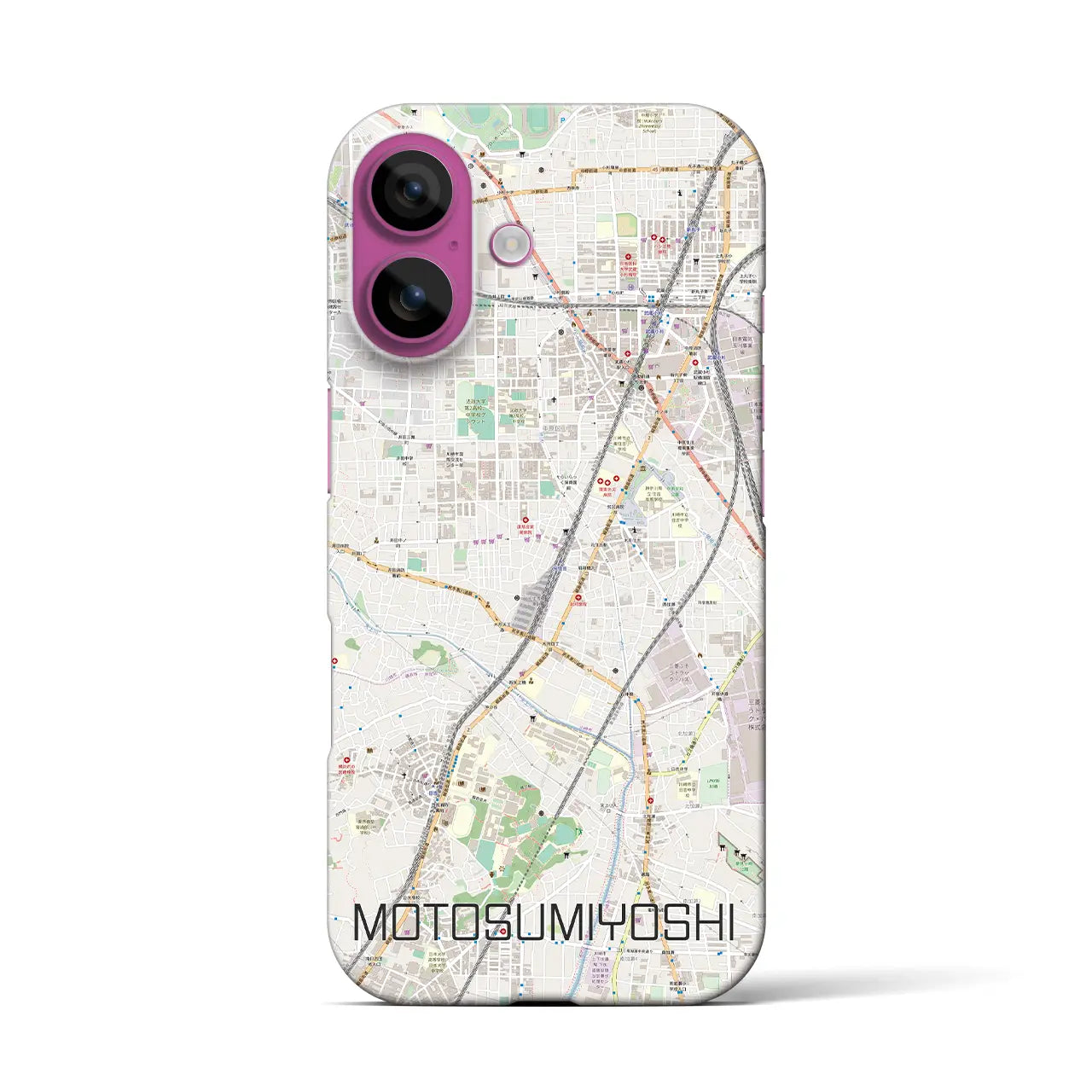 【元住吉(神奈川県)】地図柄iPhoneケース(バックカバータイプ)