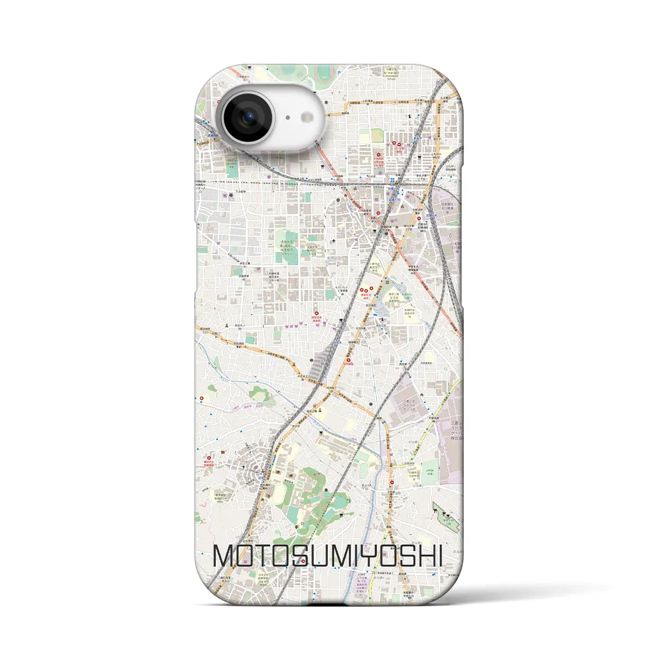 【元住吉(神奈川県)】地図柄iPhoneケース(バックカバータイプ)