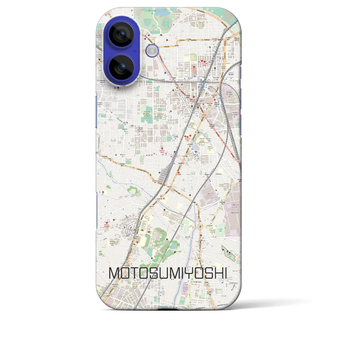【元住吉(神奈川県)】地図柄iPhoneケース(バックカバータイプ)ナチュラル・iPhone 16 Pro Max 用