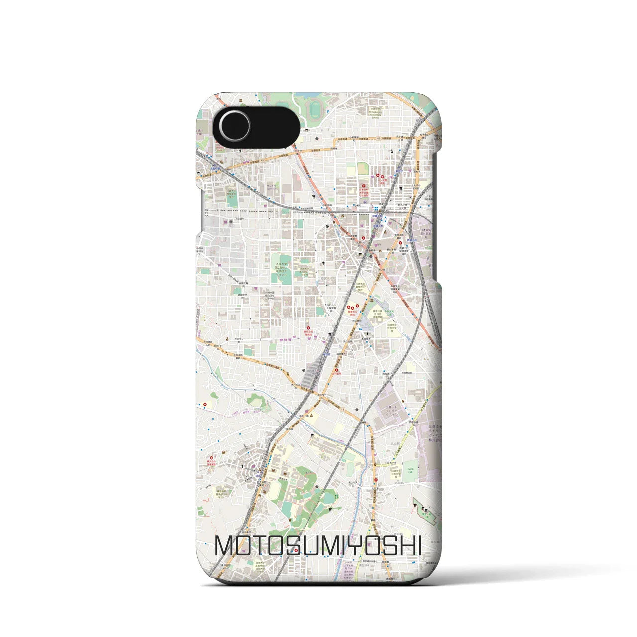 【元住吉(神奈川県)】地図柄iPhoneケース(バックカバータイプ)