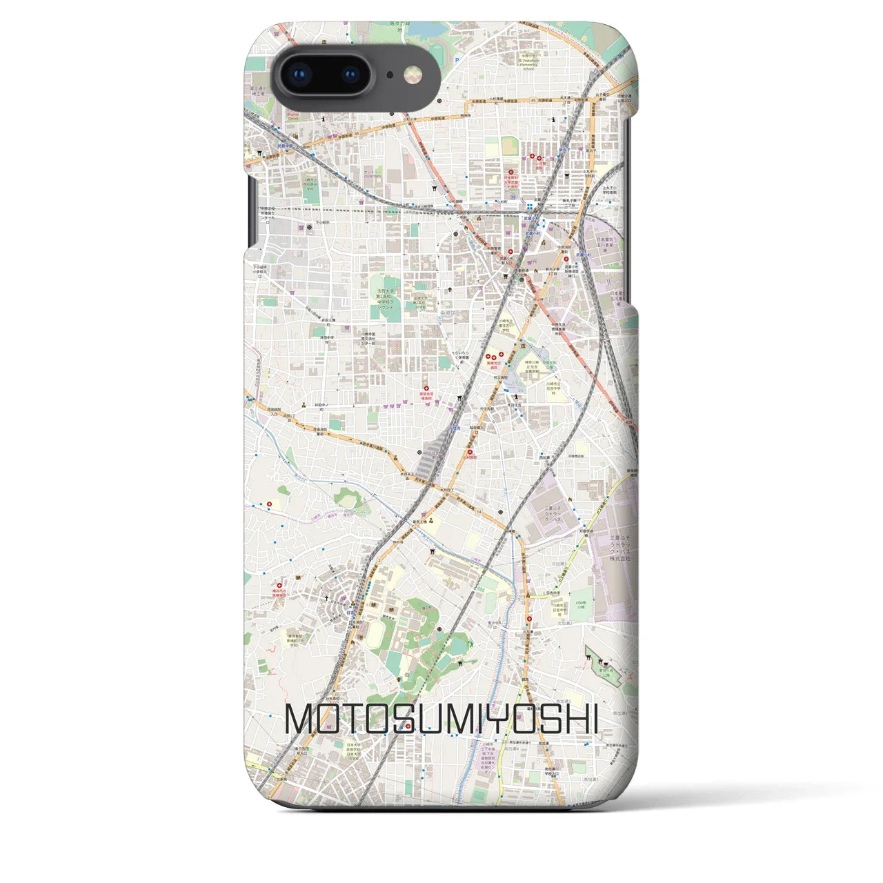 【元住吉(神奈川県)】地図柄iPhoneケース(バックカバータイプ)