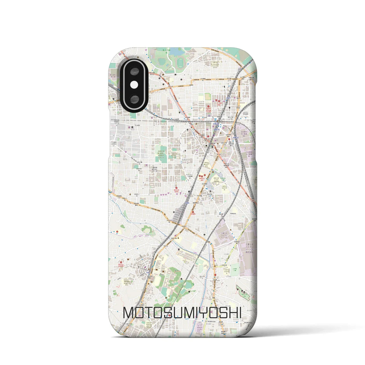 【元住吉(神奈川県)】地図柄iPhoneケース(バックカバータイプ)