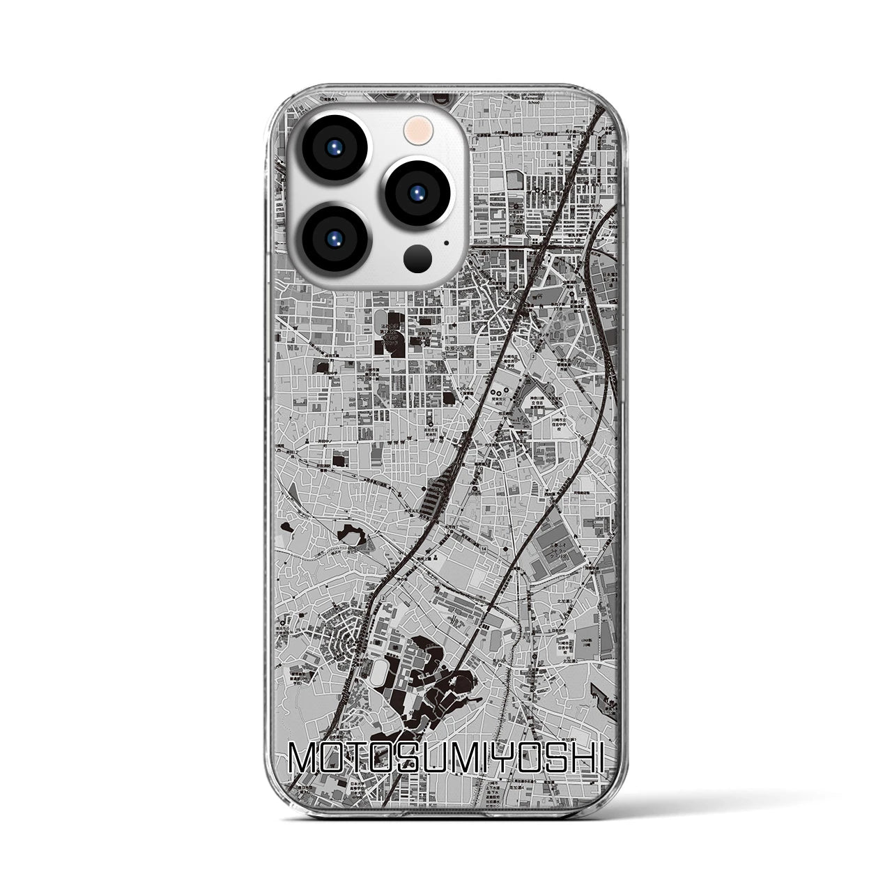 【元住吉(神奈川県)】地図柄iPhoneケース(クリアタイプ)