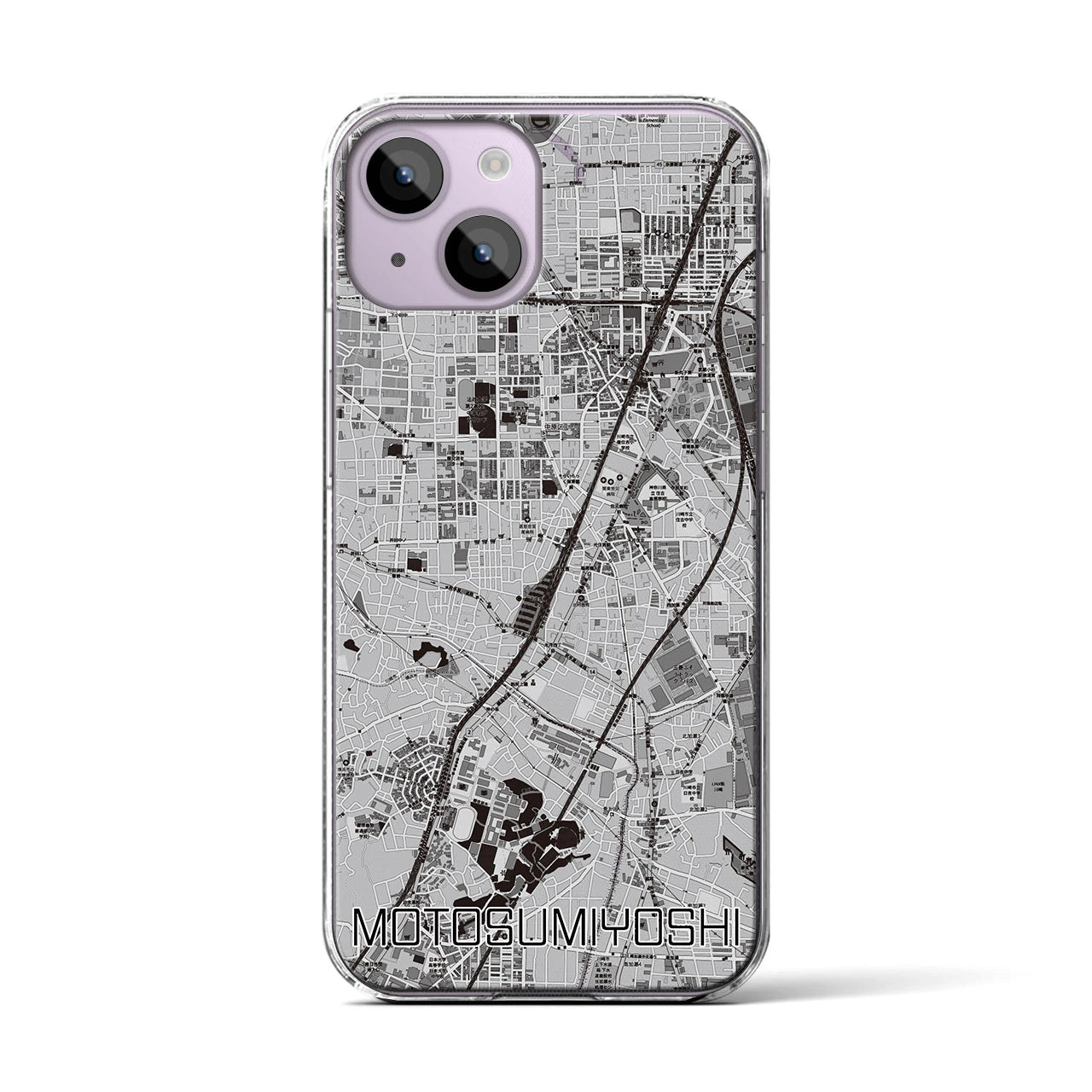 【元住吉(神奈川県)】地図柄iPhoneケース(クリアタイプ)