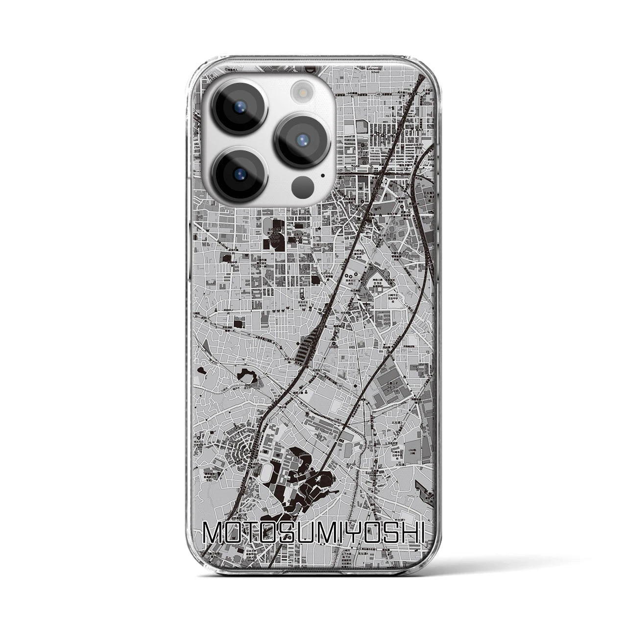 【元住吉(神奈川県)】地図柄iPhoneケース(クリアタイプ)