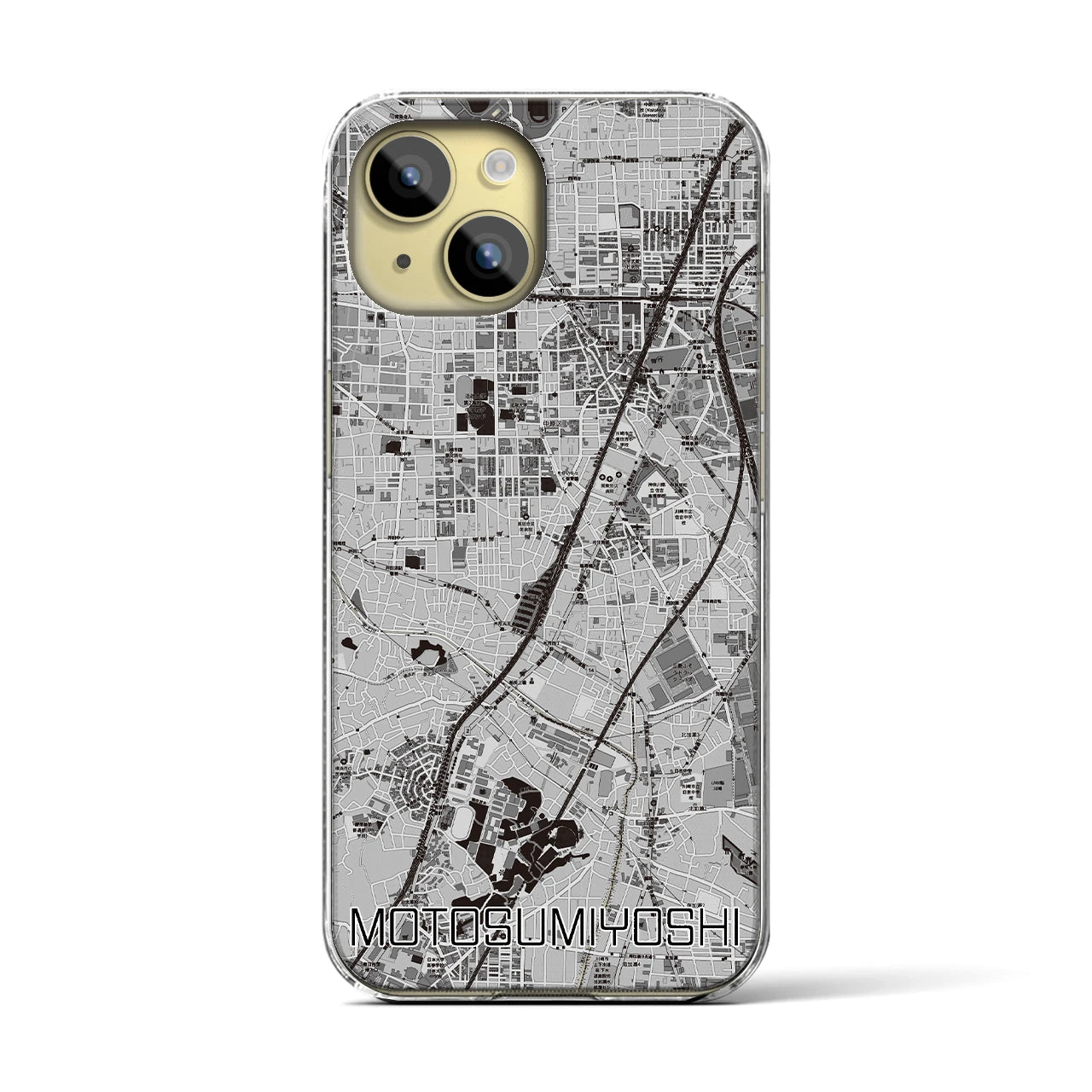 【元住吉(神奈川県)】地図柄iPhoneケース(クリアタイプ)