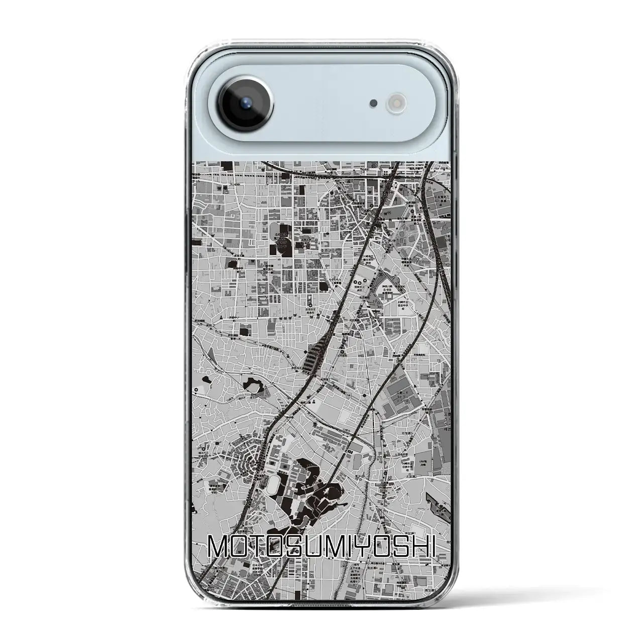 【元住吉(神奈川県)】地図柄iPhoneケース(クリアタイプ)モノトーン・iPhone 17 Pro Max 用