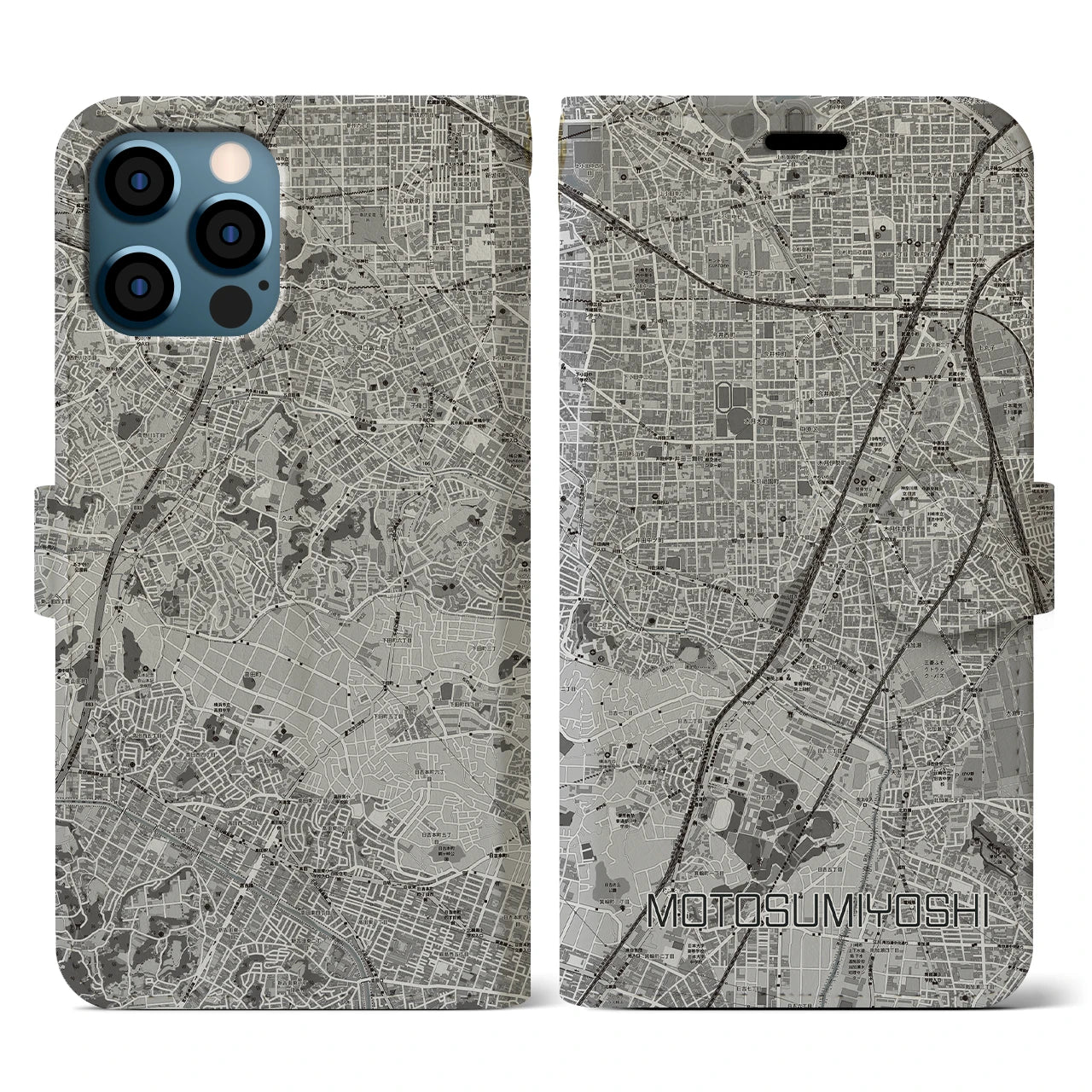 【元住吉(神奈川県)】地図柄iPhoneケース(手帳タイプ)