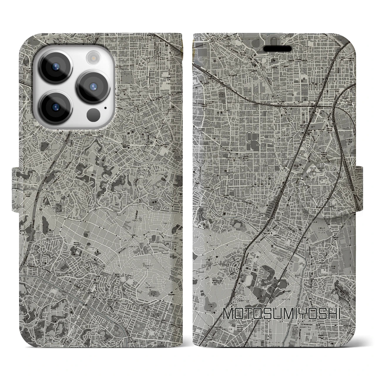 【元住吉(神奈川県)】地図柄iPhoneケース(手帳タイプ)