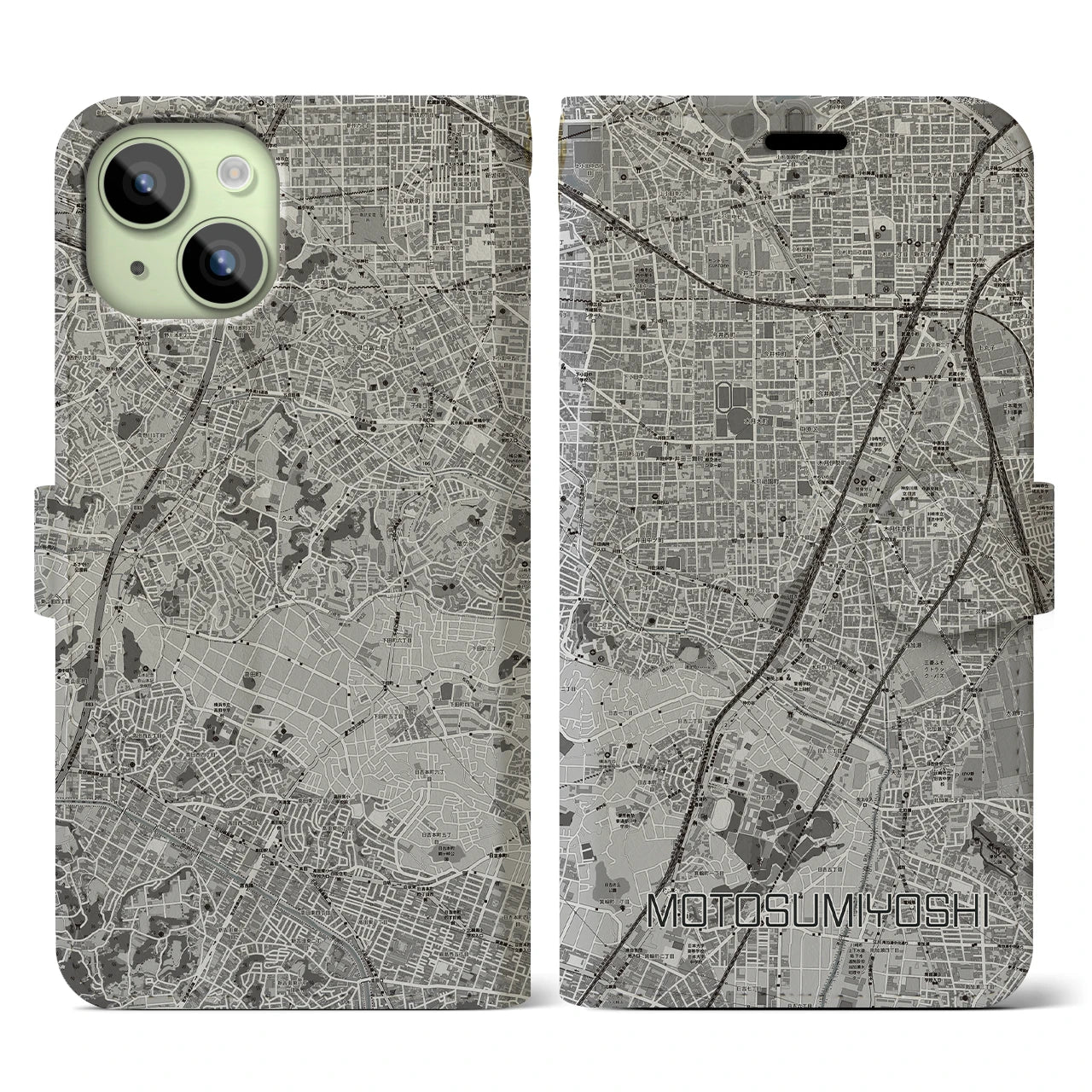 【元住吉(神奈川県)】地図柄iPhoneケース(手帳タイプ)