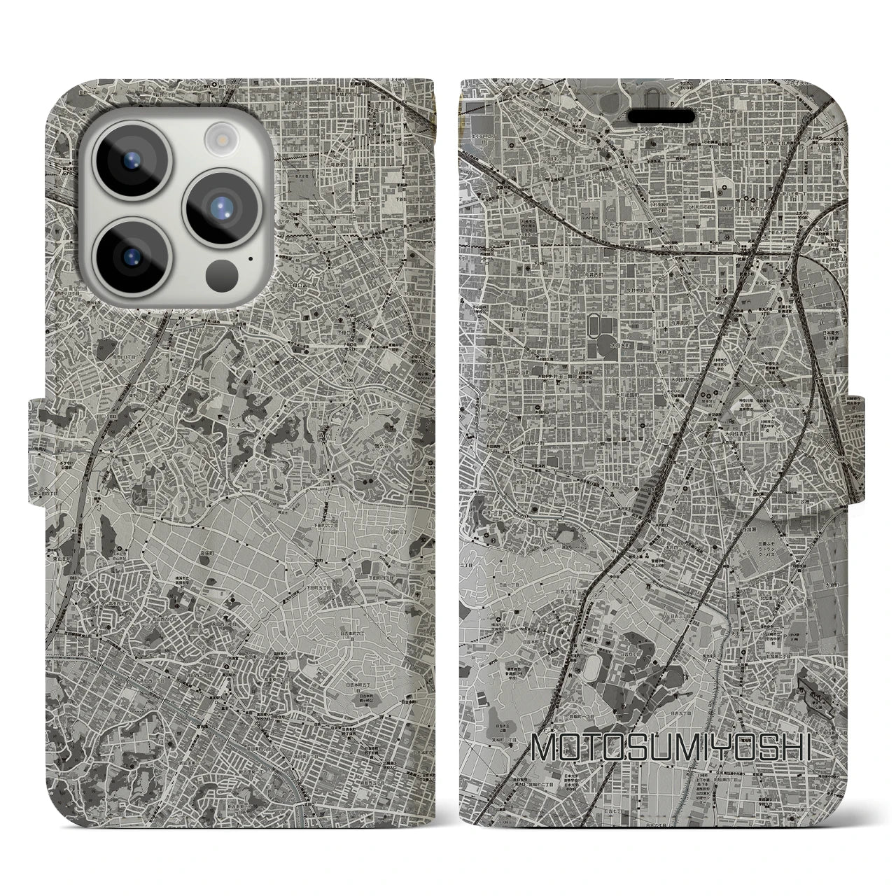 【元住吉(神奈川県)】地図柄iPhoneケース(手帳タイプ)