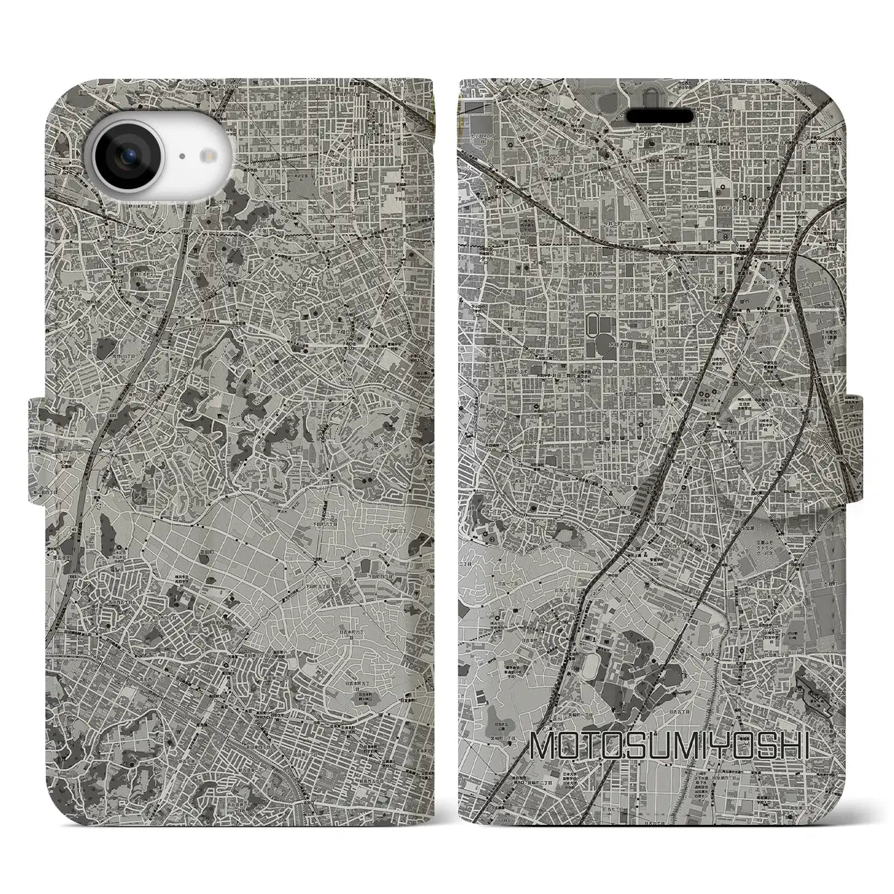 【元住吉(神奈川県)】地図柄iPhoneケース(手帳タイプ)