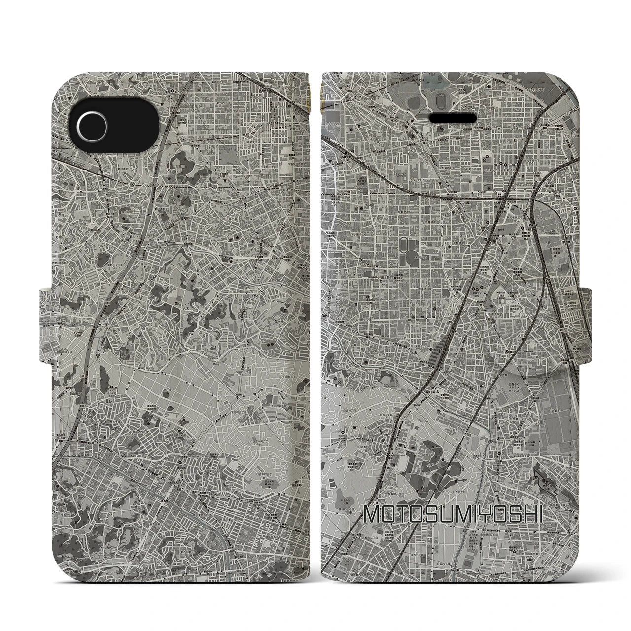 【元住吉(神奈川県)】地図柄iPhoneケース(手帳タイプ)