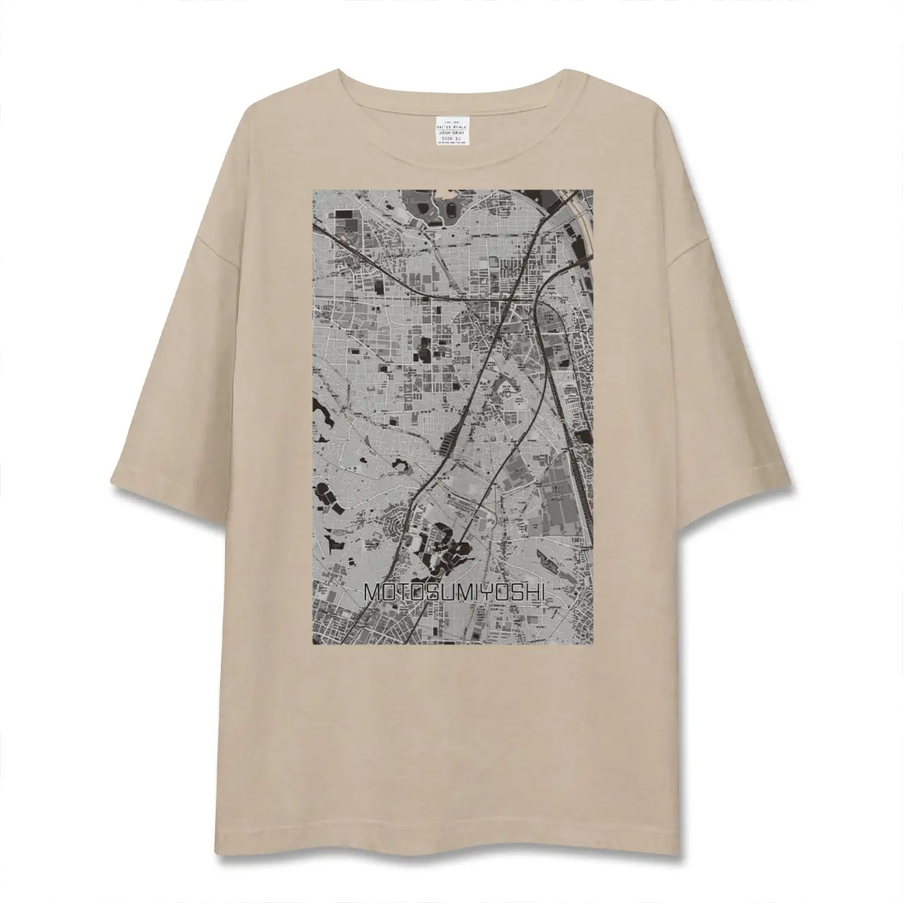 【元住吉(神奈川県)】地図柄ビッグシルエットTシャツ