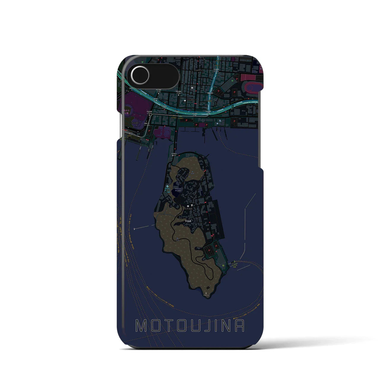 【元宇品(広島県)】地図柄iPhoneケース(バックカバータイプ)