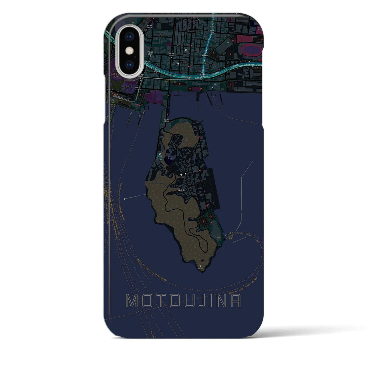 【元宇品(広島県)】地図柄iPhoneケース(バックカバータイプ)