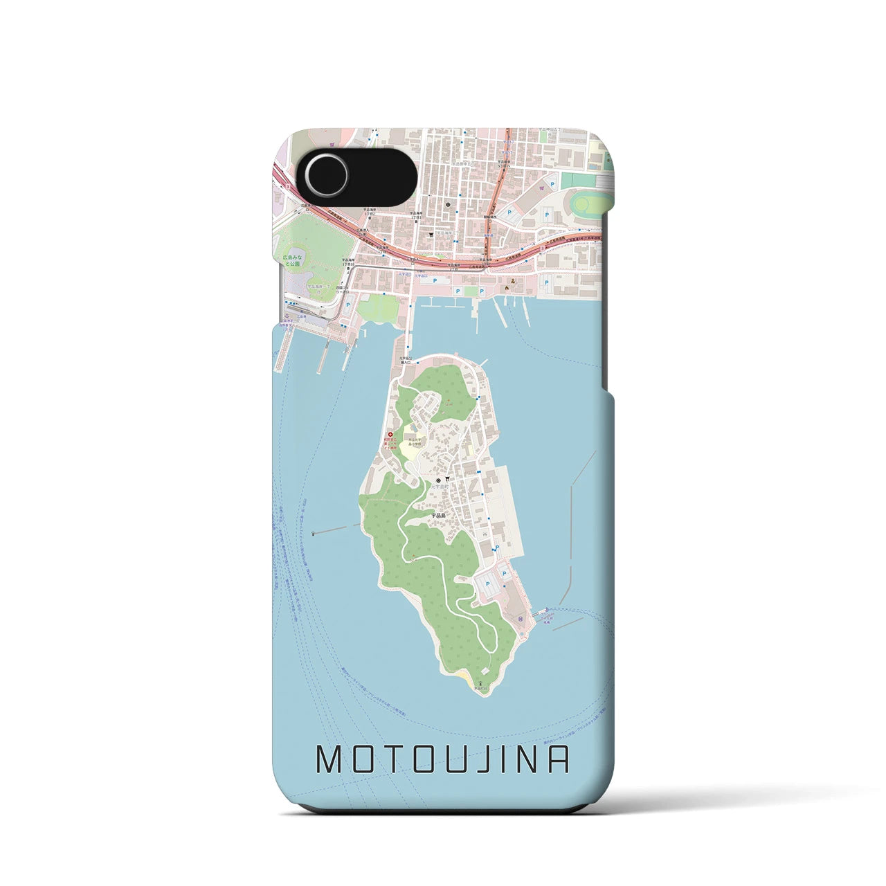 【元宇品(広島県)】地図柄iPhoneケース(バックカバータイプ)