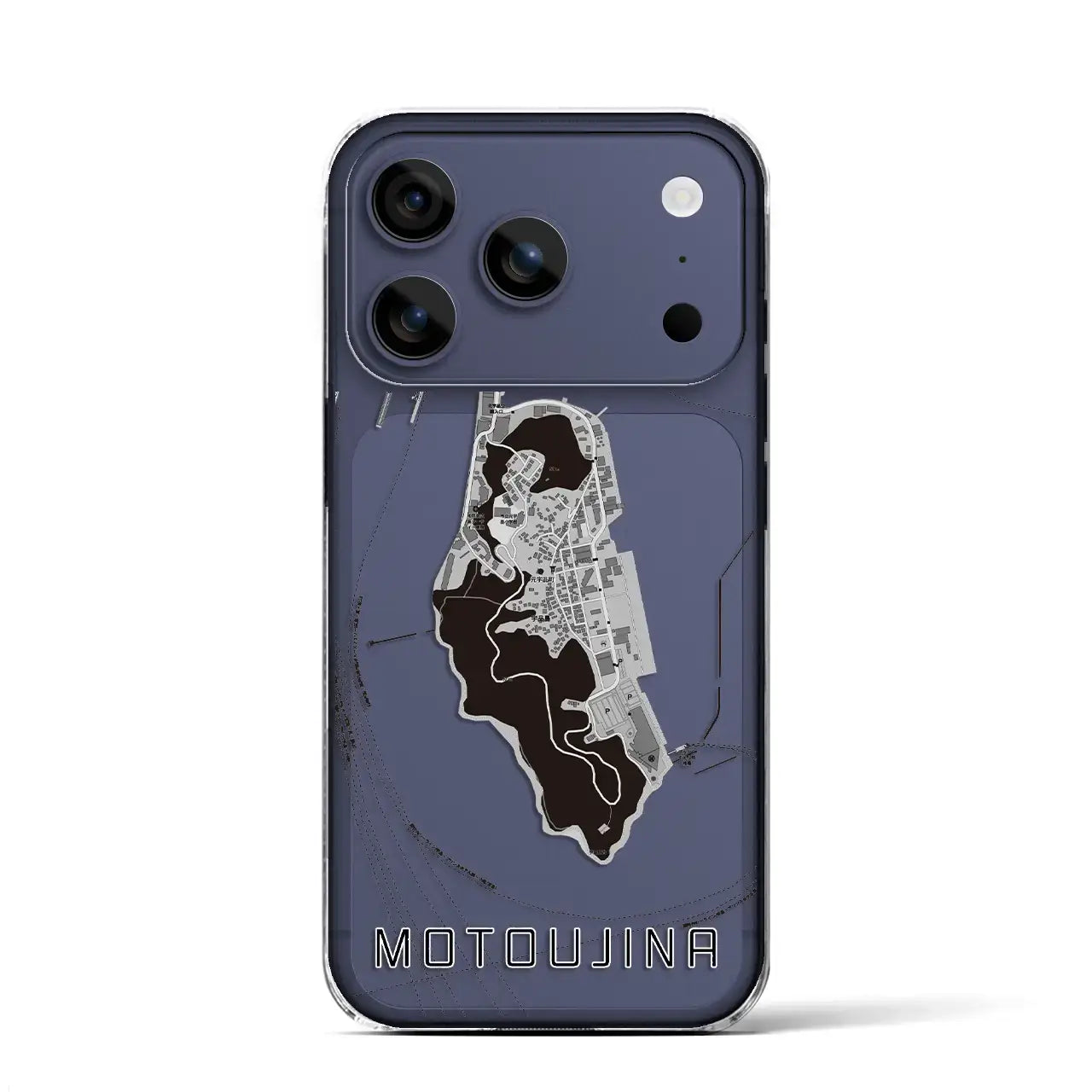 【元宇品(広島県)】地図柄iPhoneケース(クリアタイプ)モノトーン・iPhone 17 Pro Max 用