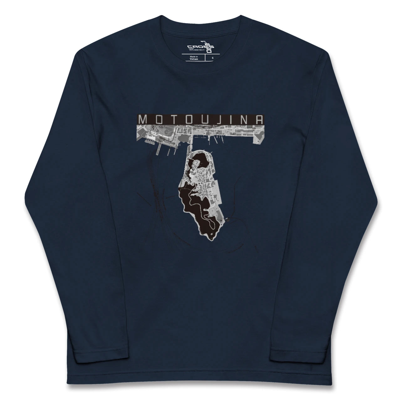 【元宇品(広島県)】地図柄ロングスリーブTシャツ