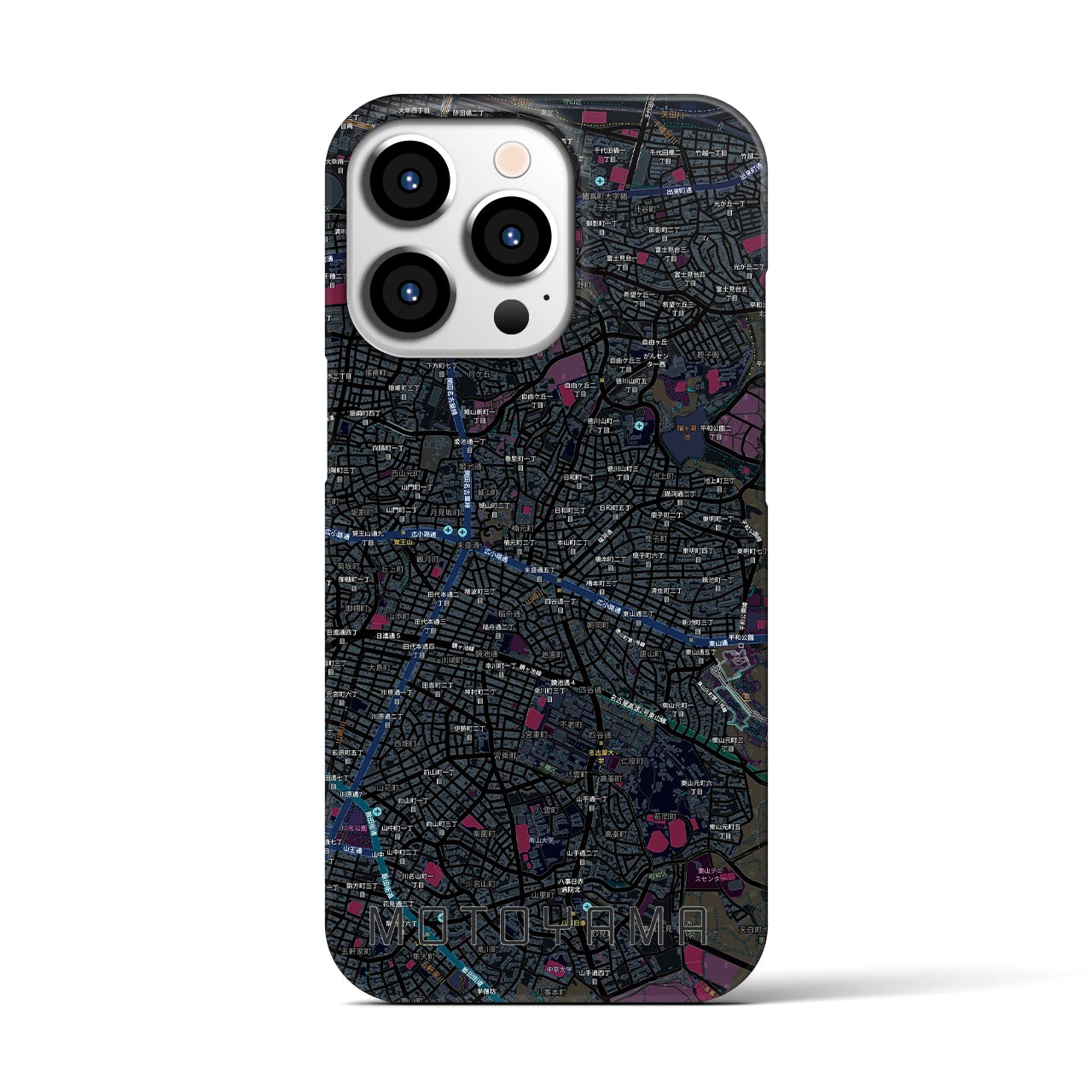 【本山(愛知県)】地図柄iPhoneケース(バックカバータイプ)