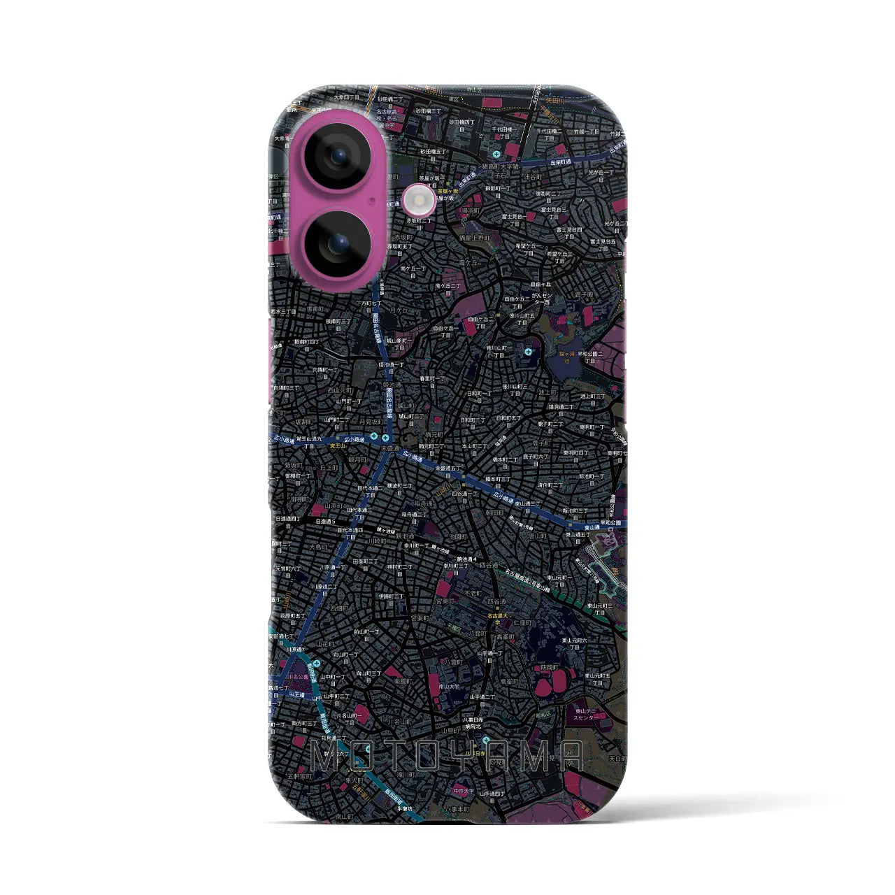 【本山(愛知県)】地図柄iPhoneケース(バックカバータイプ)