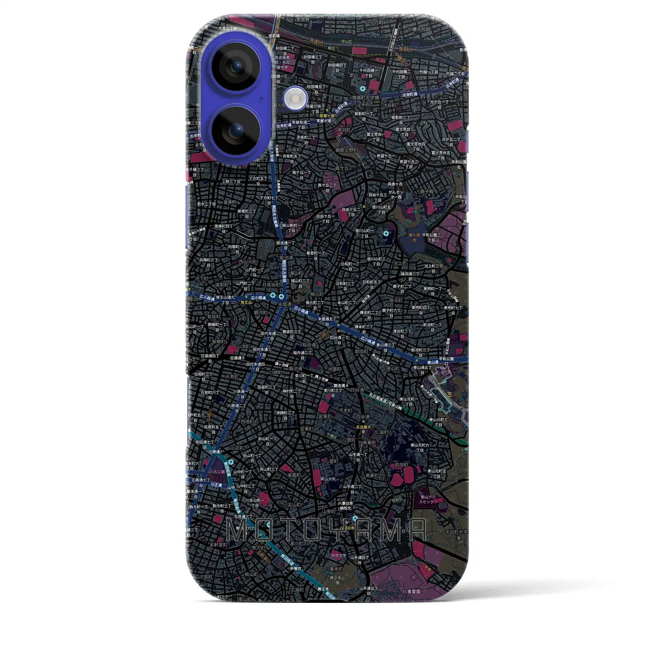 【本山(愛知県)】地図柄iPhoneケース(バックカバータイプ)