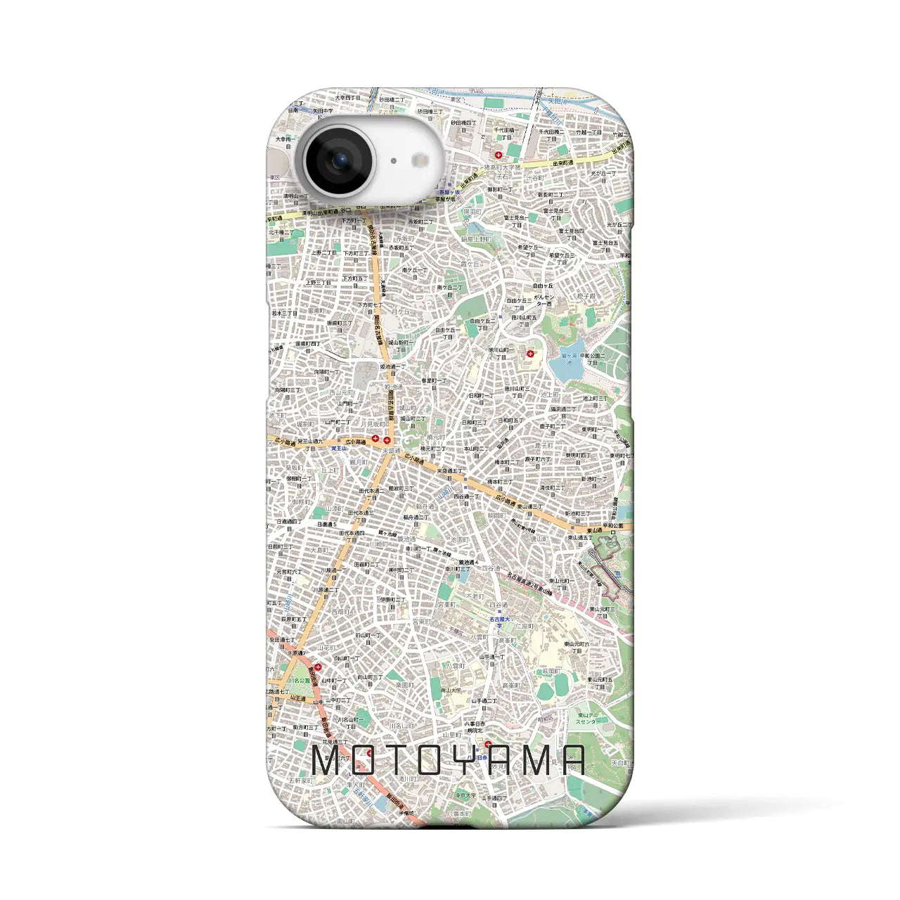 【本山(愛知県)】地図柄iPhoneケース(バックカバータイプ)