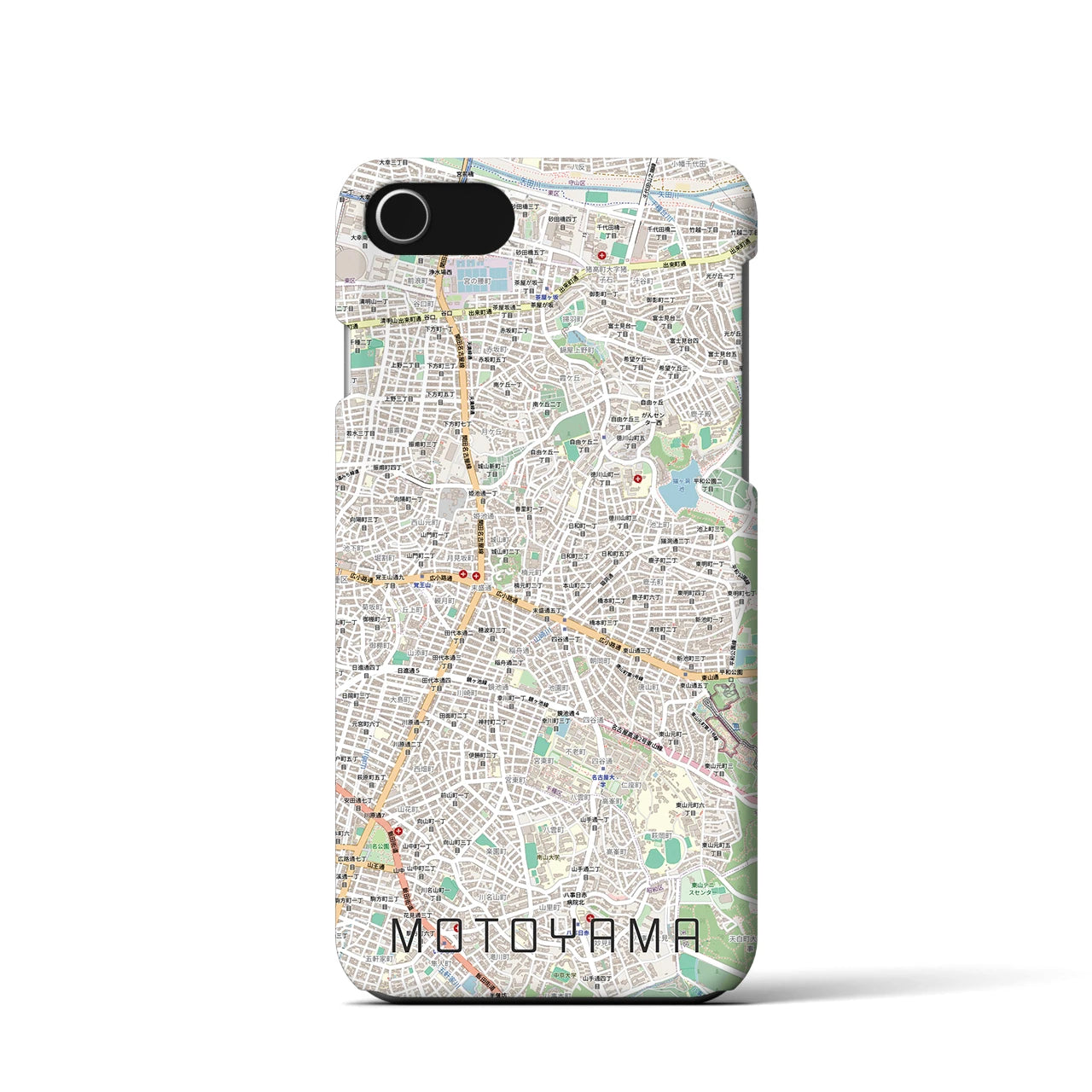 【本山(愛知県)】地図柄iPhoneケース(バックカバータイプ)