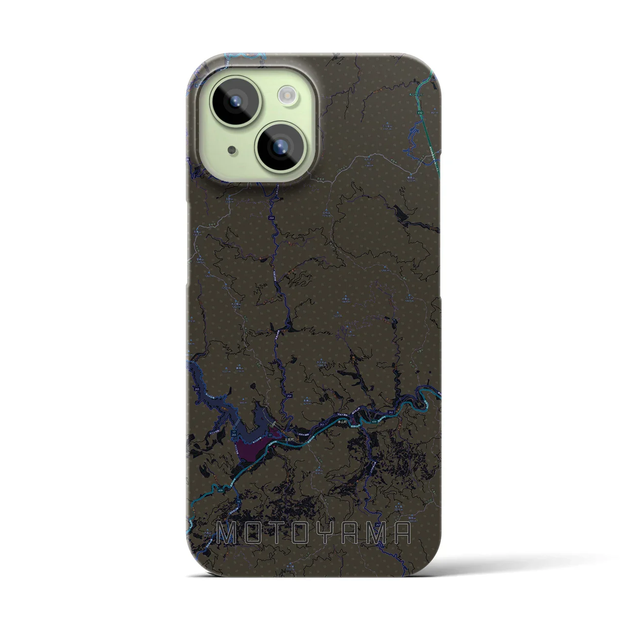 【本山(高知県)】地図柄iPhoneケース(バックカバータイプ)