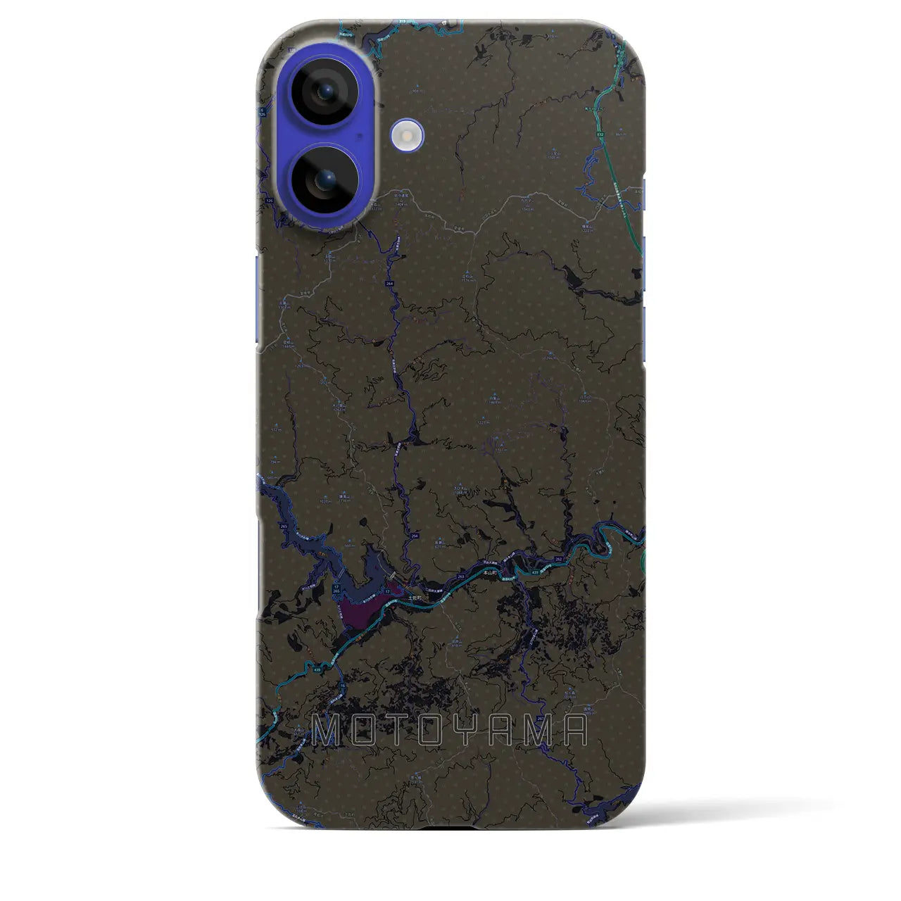 【本山(高知県)】地図柄iPhoneケース(バックカバータイプ)
