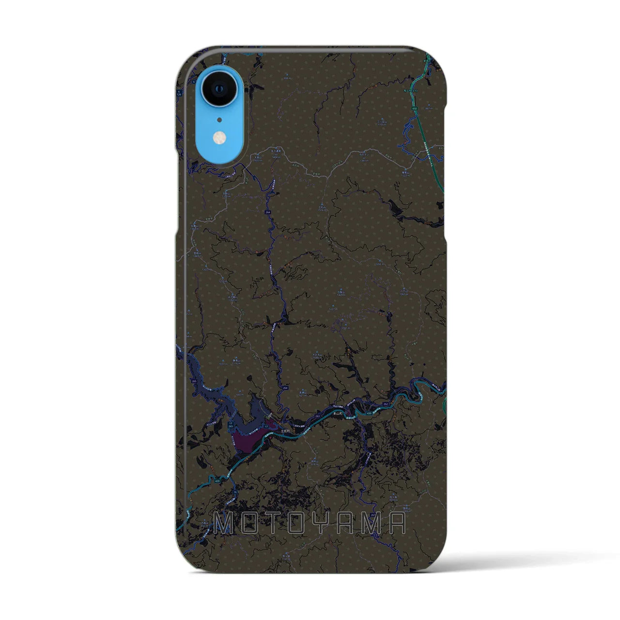 【本山(高知県)】地図柄iPhoneケース(バックカバータイプ)