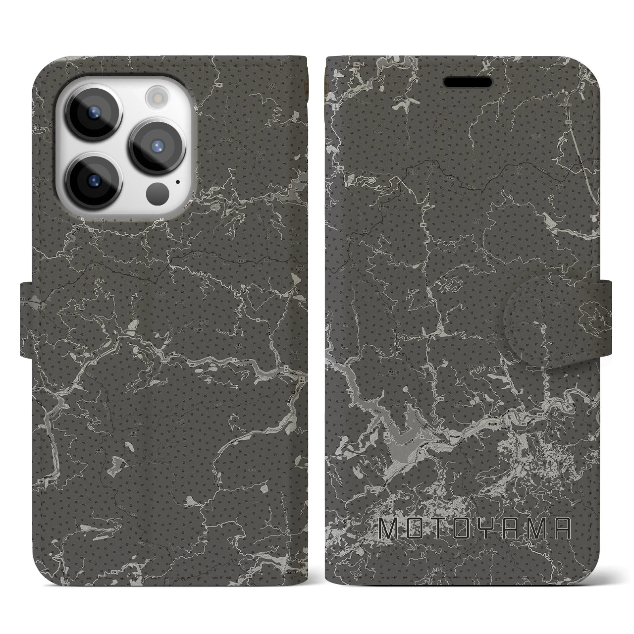 【本山(高知県)】地図柄iPhoneケース(手帳タイプ)