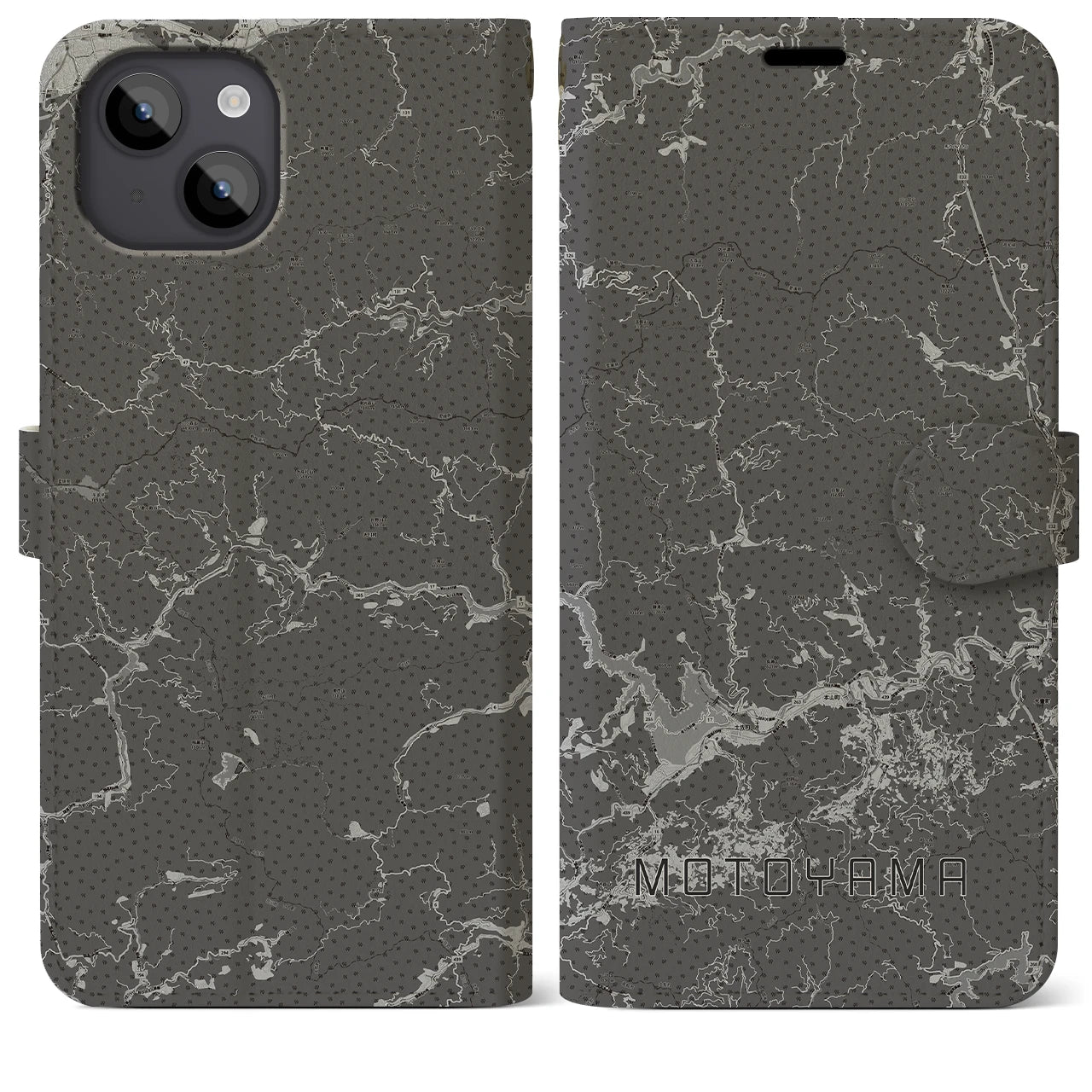 【本山(高知県)】地図柄iPhoneケース(手帳タイプ)