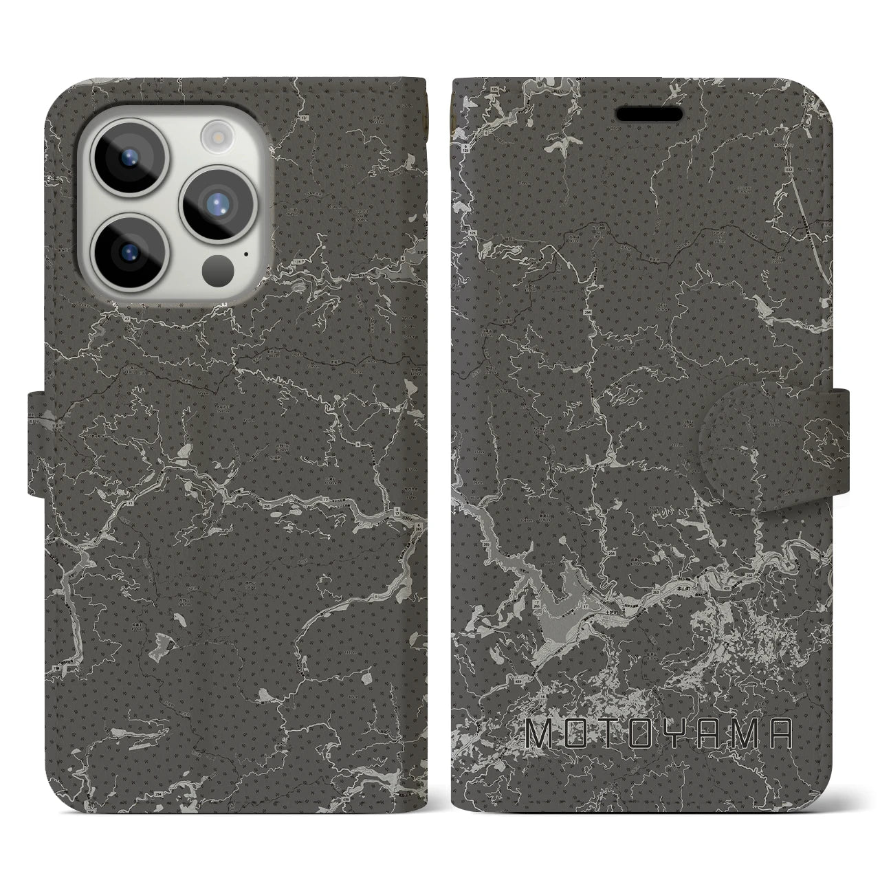 【本山(高知県)】地図柄iPhoneケース(手帳タイプ)