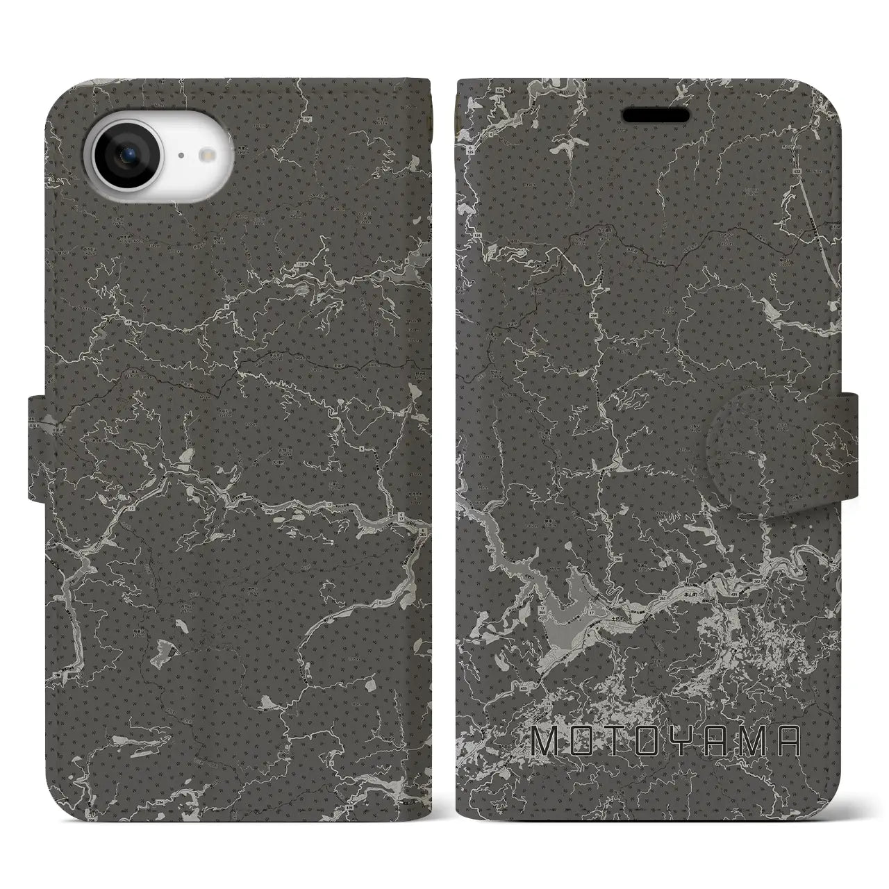 【本山(高知県)】地図柄iPhoneケース(手帳タイプ)