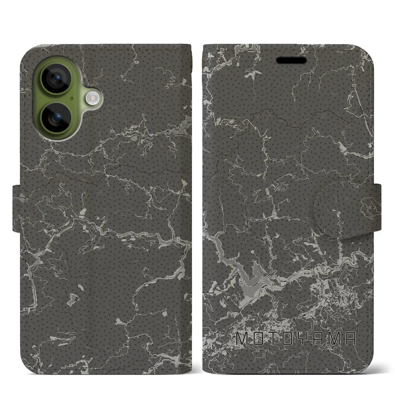 【本山(高知県)】地図柄iPhoneケース(手帳タイプ)