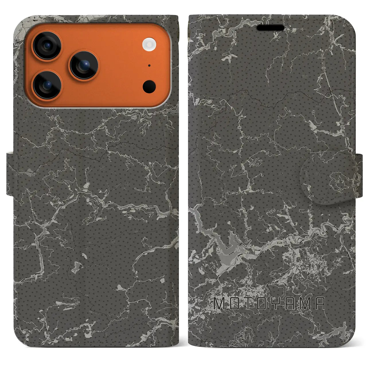 【本山(高知県)】地図柄iPhoneケース(手帳タイプ)