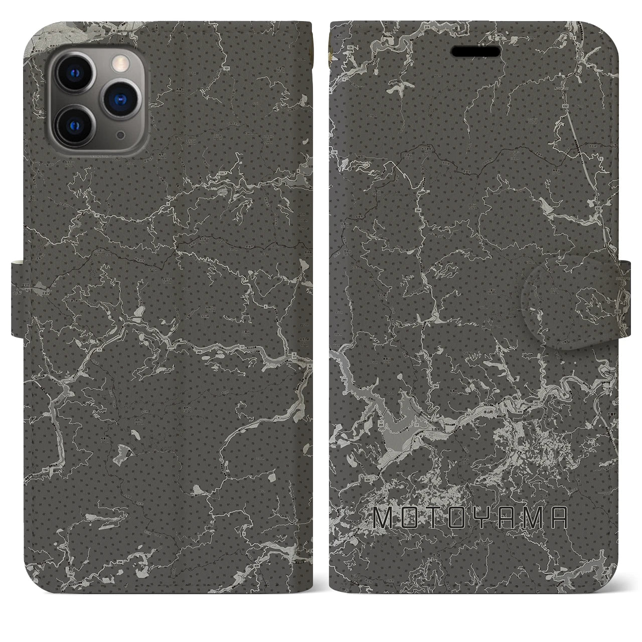 【本山(高知県)】地図柄iPhoneケース(手帳タイプ)